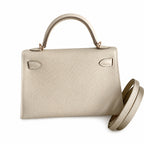 Mini Kelly II 19cm Epsom Leather Milkshake White — Elegant Compact Carry Style