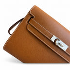 Elegant Crossbody-Ready Clutch: Kelly Depeches 25cm Epsom Leather with Shoulder Strap