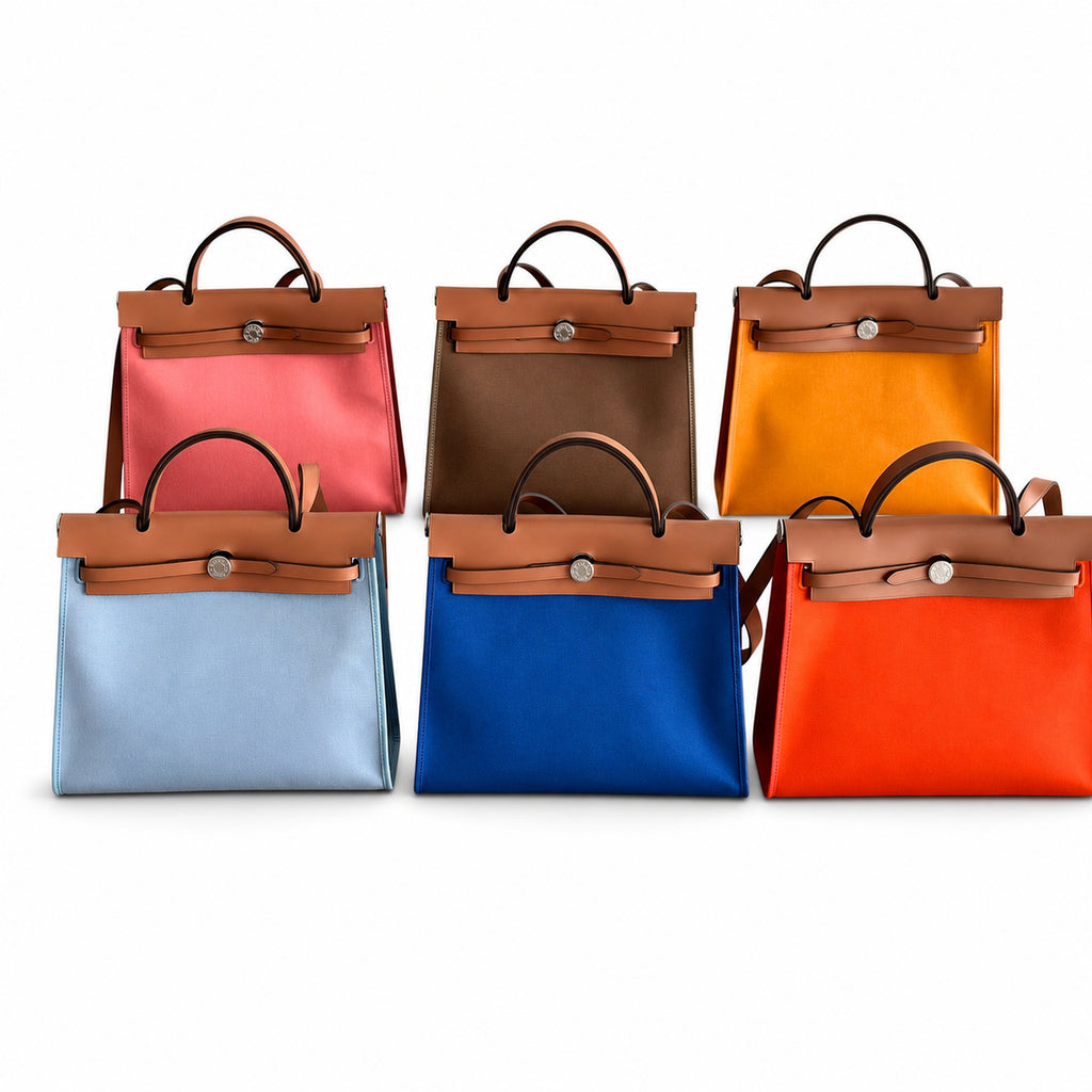Herbag 31cm Saddle-Inspired Canvas Body with Leather Handle and Shoulder Strap — Refined Saddle-Inspired Carry Design
