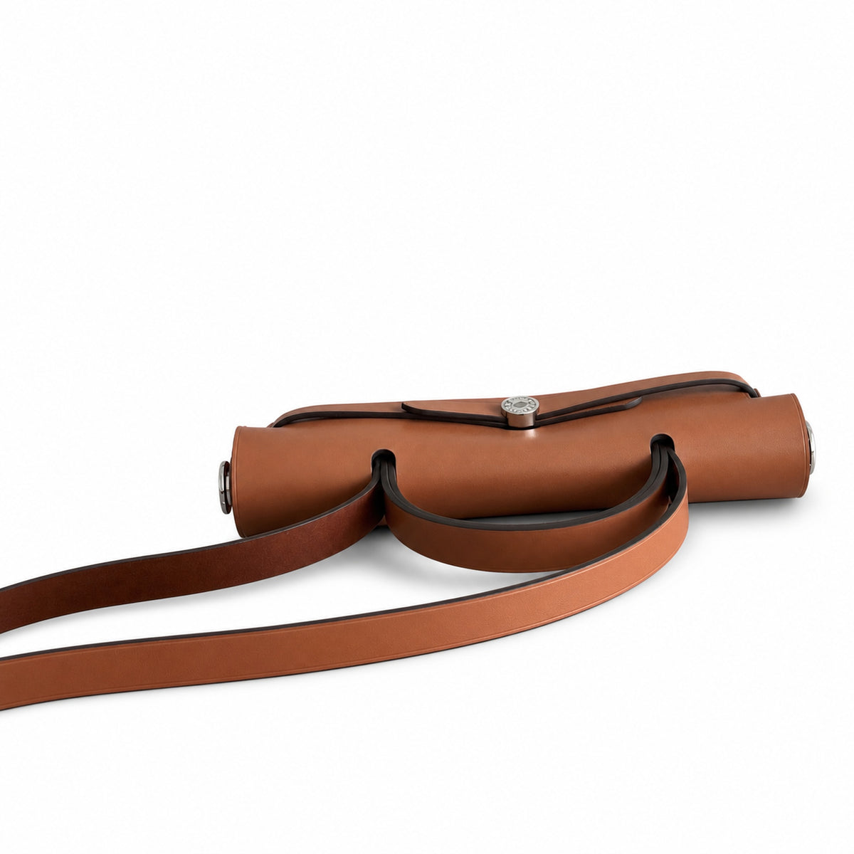 Herbag 31cm Saddle-Inspired Canvas Body with Leather Handle and Shoulder Strap — Refined Leather-Trimmed Shoulder Bag