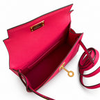handmade Mini Kelly II 19cm imported Epsom Leather Pink Gold Buckle — Timeless Mini Top-Handle Design
