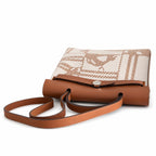 Herbag 31cm Saddle-Inspired Canvas Body with Leather Handle and Shoulder Strap — Canvas Body, Leather Handle and Shoulder Strap