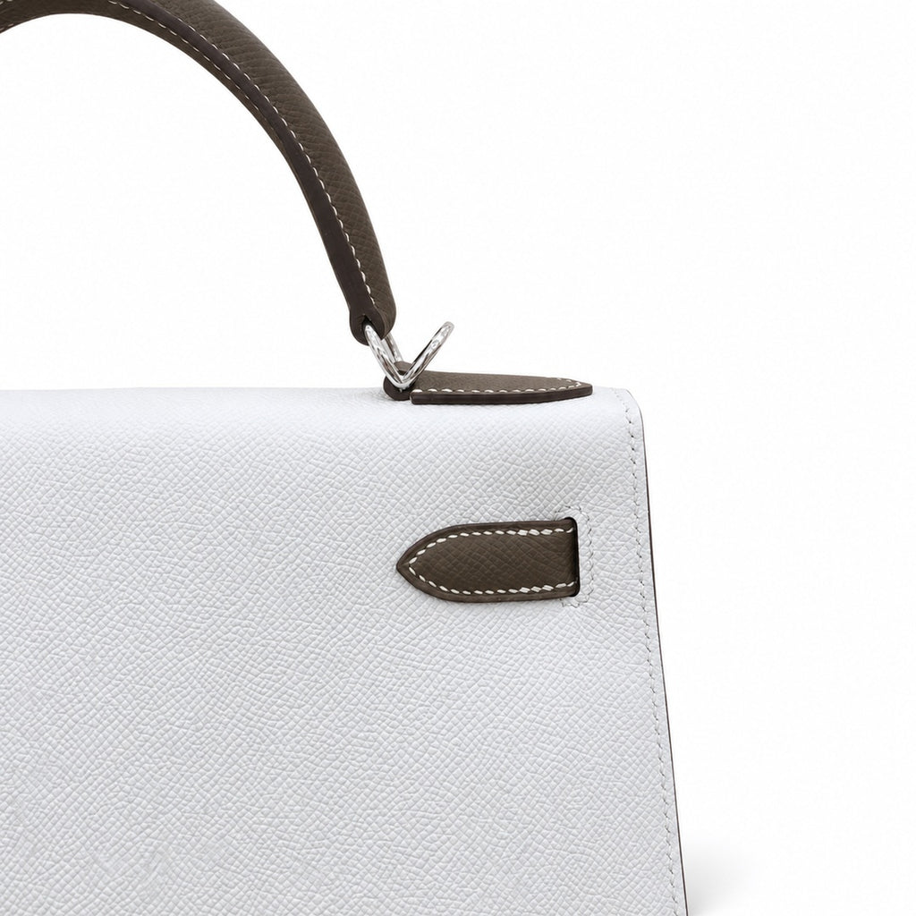Kelly 25cm in Elephant Gray Epsom Leather Handmade — Refined Top-Handle Bag
