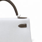 Kelly 25cm in Elephant Gray Epsom Leather Handmade — Refined Top-Handle Bag