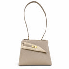 Kelly Desordre 20cm Sellier double-sided Epsom original palm print leather ck18 Elephant Gray Etoupe Gold Buckle GHw top hand sewing — Elegant Structured Carry Style
