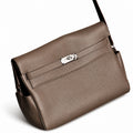 Kelly Messenger messenger bag, large size, pewter gray Togo Leather, Pre-order Togo calfskin messenger bag. - Flap with swivel hardware - Large — Polished Structured Handbag