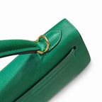 Kelly 25cm Epsom Leather U4 Vert Veryigo Velvet Green top handmade — Sophisticated Carry Design