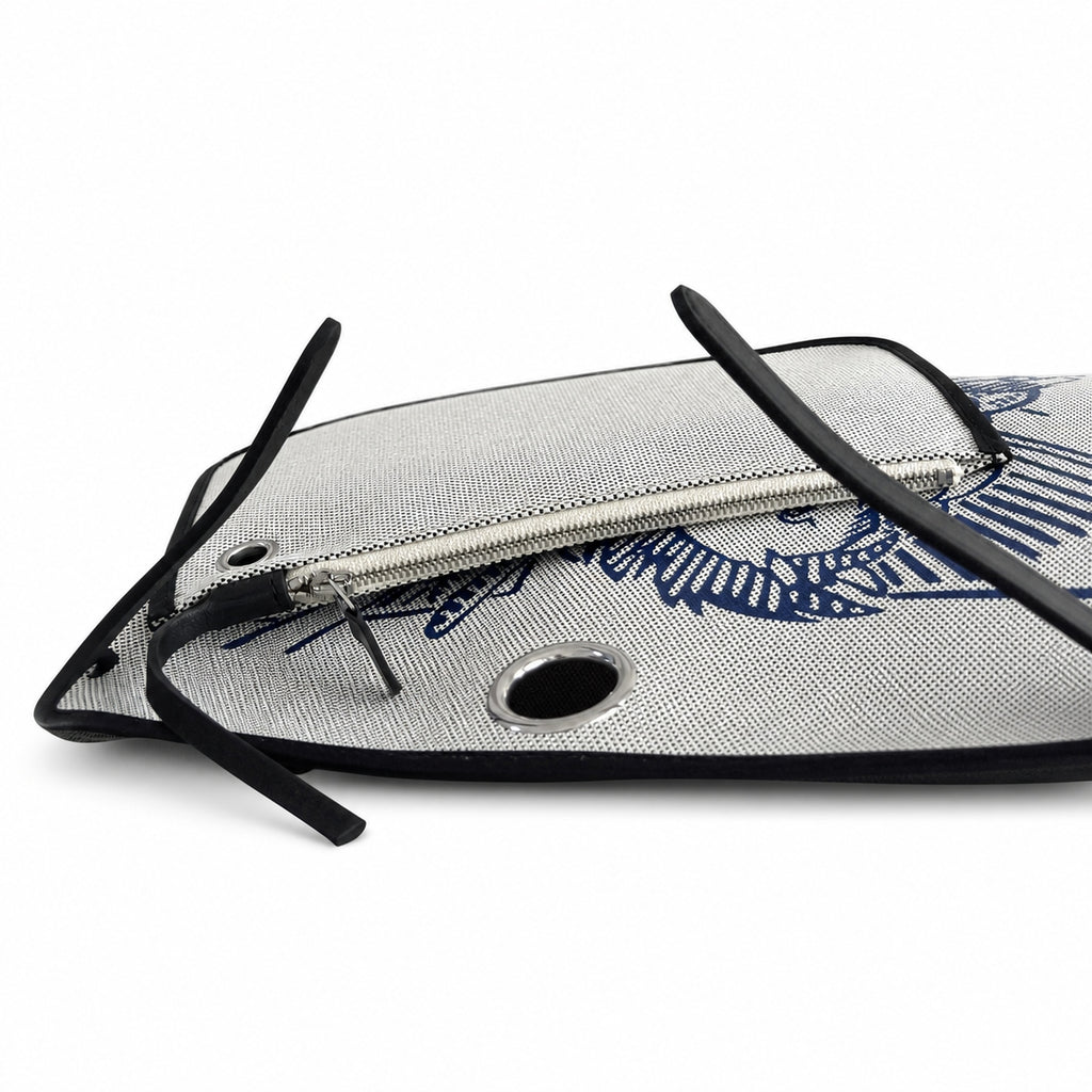 Herbag 31cm Saddle-Inspired Canvas Body with Leather Handle and Shoulder Strap — Refined Canvas Body with Leather Details