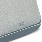 Mini Kelly 22cm in Bleu Brume Epsom Leather with Silver Buckle — Elegant Compact Carry Style