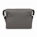 Kelly Messenger messenger bag for men and women, pewter gray Gold Buckle, imported leather, all-steel hand-waxed thread, the highest cost — Timeless Top-Handle Design