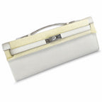 Sophisticated Evening Clutch: Kelly Cut 31 Clutch Epsom Leather Milkshake White