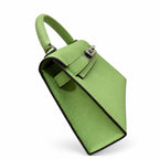 Streamlined Mini Handbag: second generation Kelly 19cm imported Epsom Leather avocado green Gold and Silver Buckle wax thread