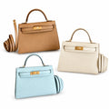 Kelly mini 2nd generation collection 19cm Epsom palm print leather Gold Buckle series — Elegant Compact Carry Style