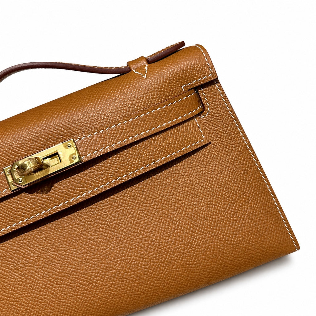 Mini Kelly 22cm in Gold Epsom Leather with Gold Buckle — Refined Mini Handbag