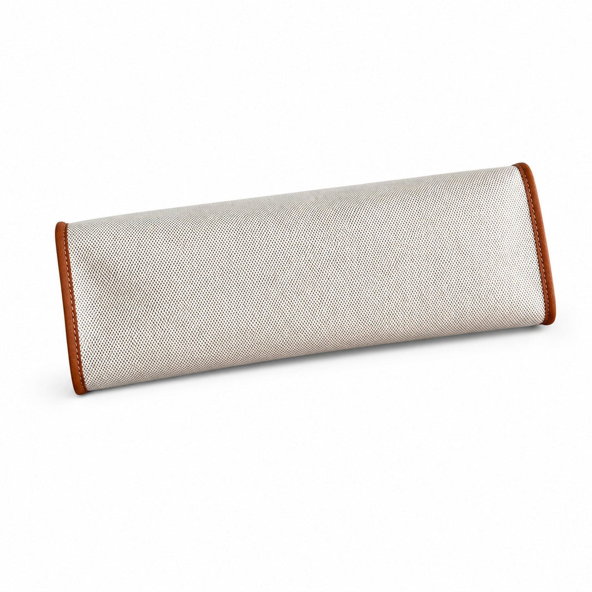 Canvas Body and Leather Trim Design: Herbag 31cm Saddle-Inspired Canvas Body with Leather Handle and Shoulder Strap