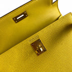 handmade Mini Kelly II 19cm imported Epsom Leather Naples Gold Buckle — Versatile Mini Carry Design