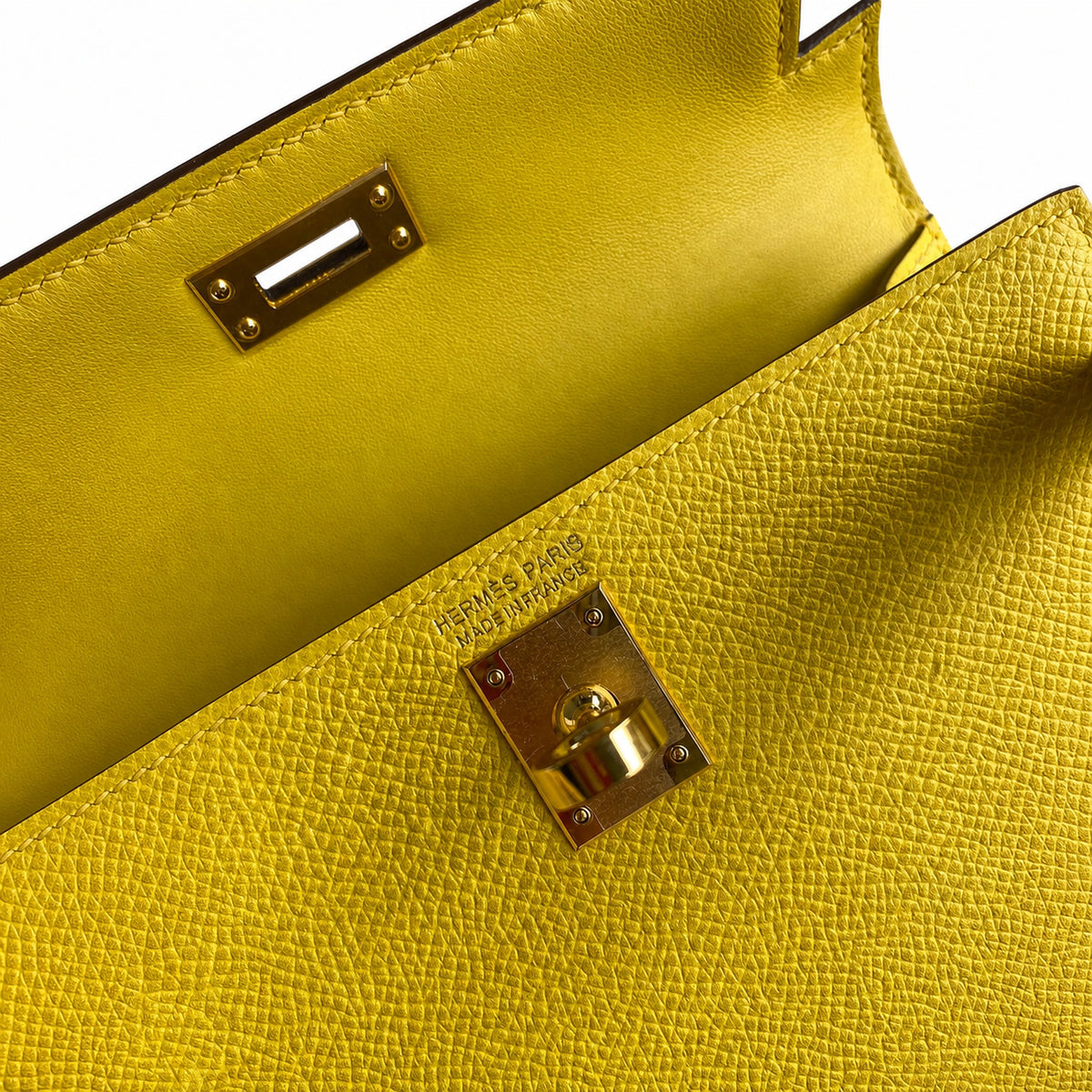 handmade Mini Kelly II 19cm imported Epsom Leather Naples Gold Buckle — Versatile Mini Carry Design