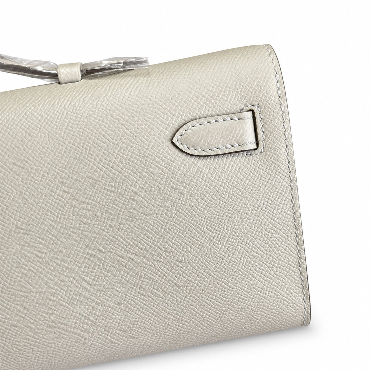 Kelly Cut 31 Clutch Epsom Leather Milkshake White — Sophisticated Evening Clutch