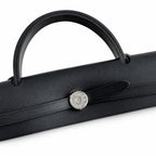 Versatile Canvas Shoulder Carry: Herbag 31cm Saddle-Inspired Canvas Body with Leather Handle and Shoulder Strap