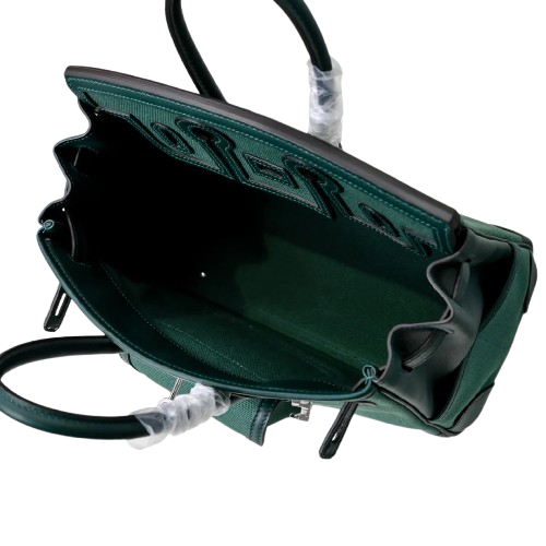 Birkin Cargo 25 Green Swift Leather and Canvas Splicing Bag — Sophisticated Tote Style