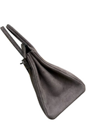 Birkin 25 Retourne in Grey Suede Grizzly (Palladium Hardware) — Sophisticated Tote Style