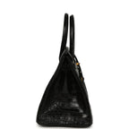 Birkin Black Matte Niloticus Crocodile Gold Hardware — Sophisticated Tote Style