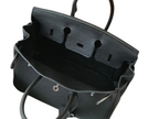 Birkin Retourne in Noir Togo Leather with Contrast Interior (Palladium Hardware) — Streamlined Structured Bag