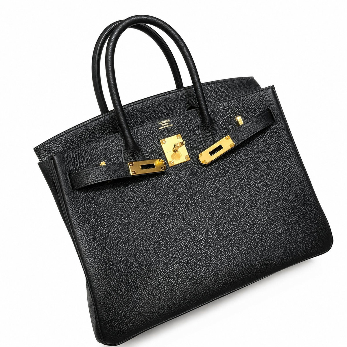 Birkin 30 Retourne in Noir Togo Leather (Gold Hardware) — Refined Structured Tote