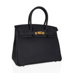 Birkin 30 Bag Black Togo Leather with Gold Hardware — Structured Top-Handle Tote