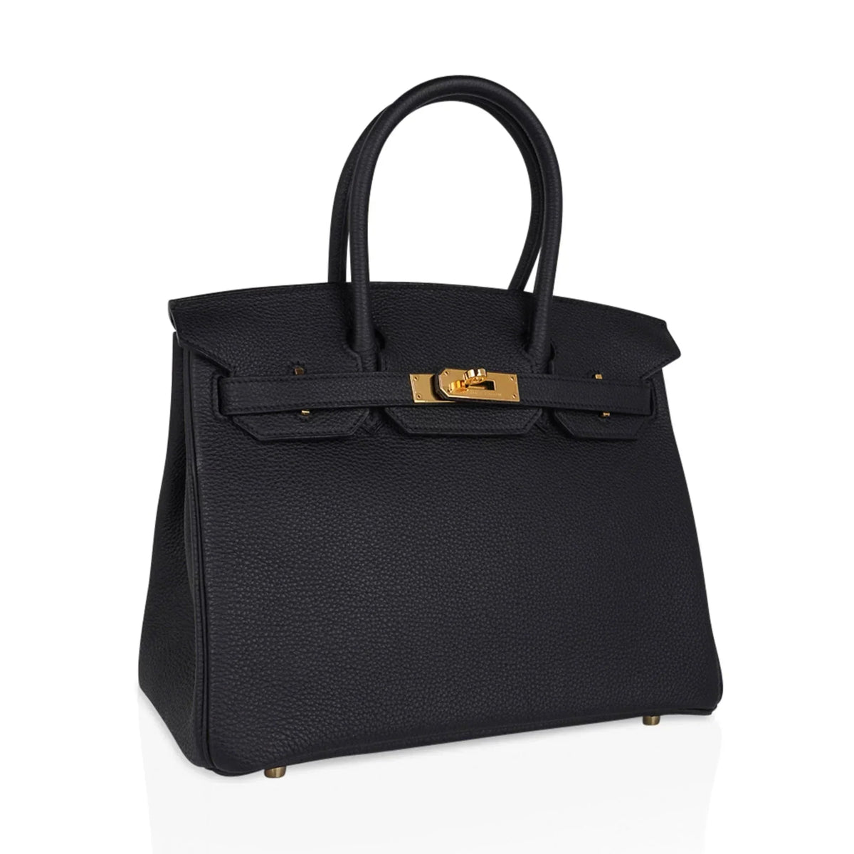 Birkin 30 Bag Black Togo Leather with Gold Hardware — Structured Top-Handle Tote