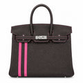 Mini Birkin 25cm Officier Edition in Chocolate Brown Togo & Pink Swift Calfskin — Distinctive Carryall Silhouette
