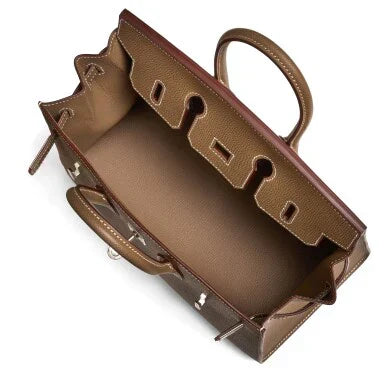 Etoupe Epsom Birkin 25 Sellier Palladium Hardware — Timeless Structured Handbag