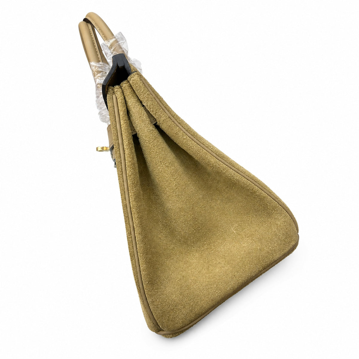 Elegant Neutral Birkin 25cm Grizzly Beige Suede Luxury Top-Handle Tote — Sophisticated Tote Style
