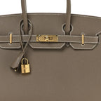 Birkin Sellier 30 Etoupe Epsom Quilted Epsom Leather — Elegant Hand-Carry Design