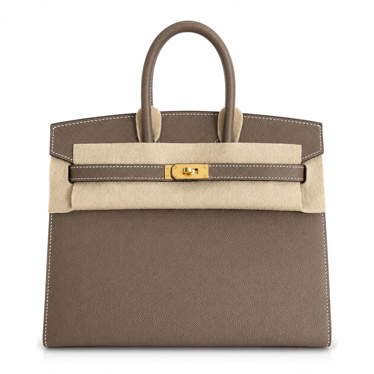 Birkin 25 Sellier 18 Etoupe Epsom Gold Hardware — Elegant Hand-Carry Design