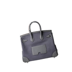 Birkin Cargo 25 Etain Grey Swift Leather and Canvas Splicing Bag — Streamlined Structured Bag
