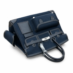 Birkin Cargo 35 in Bleu Nuit Toile Goéland and Noir Swift Leather (Palladium Hardware) — Polished Top-Handle Bag