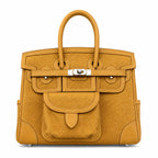 Birkin Cargo 25 in Sesame Toile Goéland and Swift Leather (Palladium Hardware) — Timeless Structured Handbag