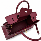 Birkin Style 25/30 Sellier in Bordeaux Epsom Leather (Gold Hardware) — Versatile Top-Handle Handbag