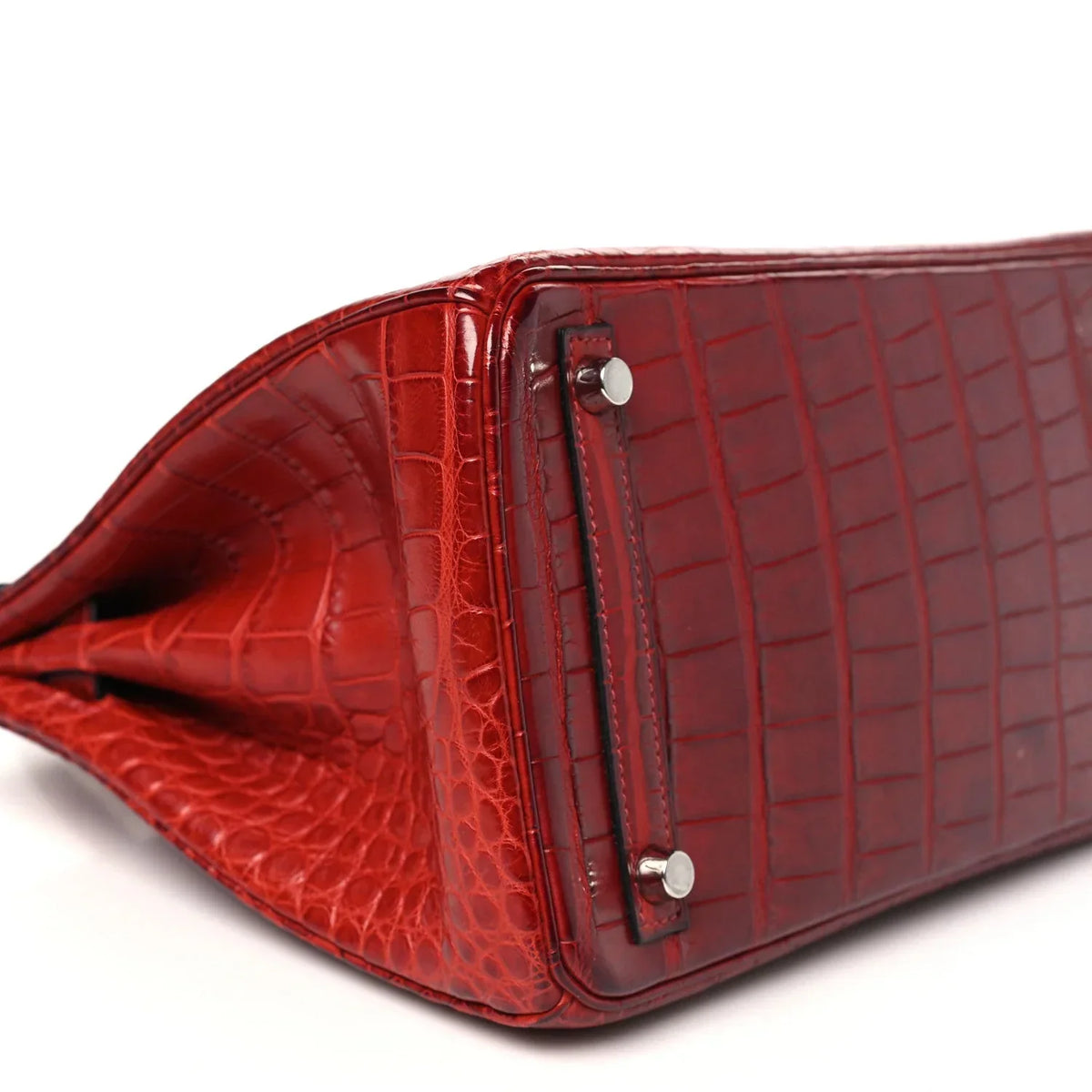 Birkin 30 Rouge Matte Alligator Gold Hardware — Versatile Top-Handle Handbag