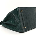 Birkin Vert Titien Matte Alligator Gold Hardware — Structured Top-Handle Tote