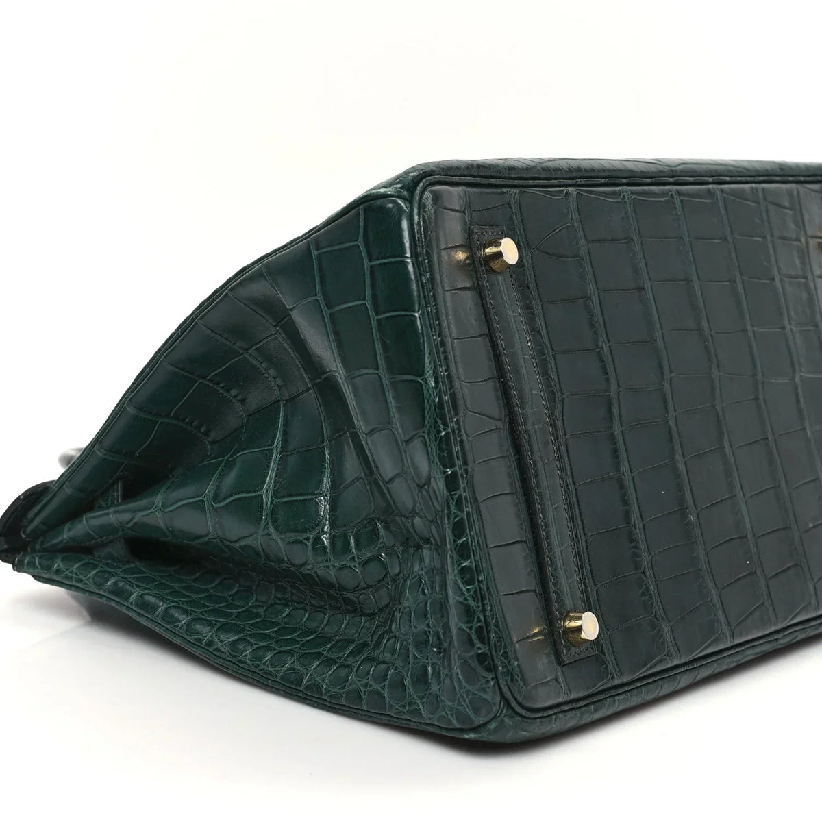 Birkin Vert Titien Matte Alligator Gold Hardware — Structured Top-Handle Tote