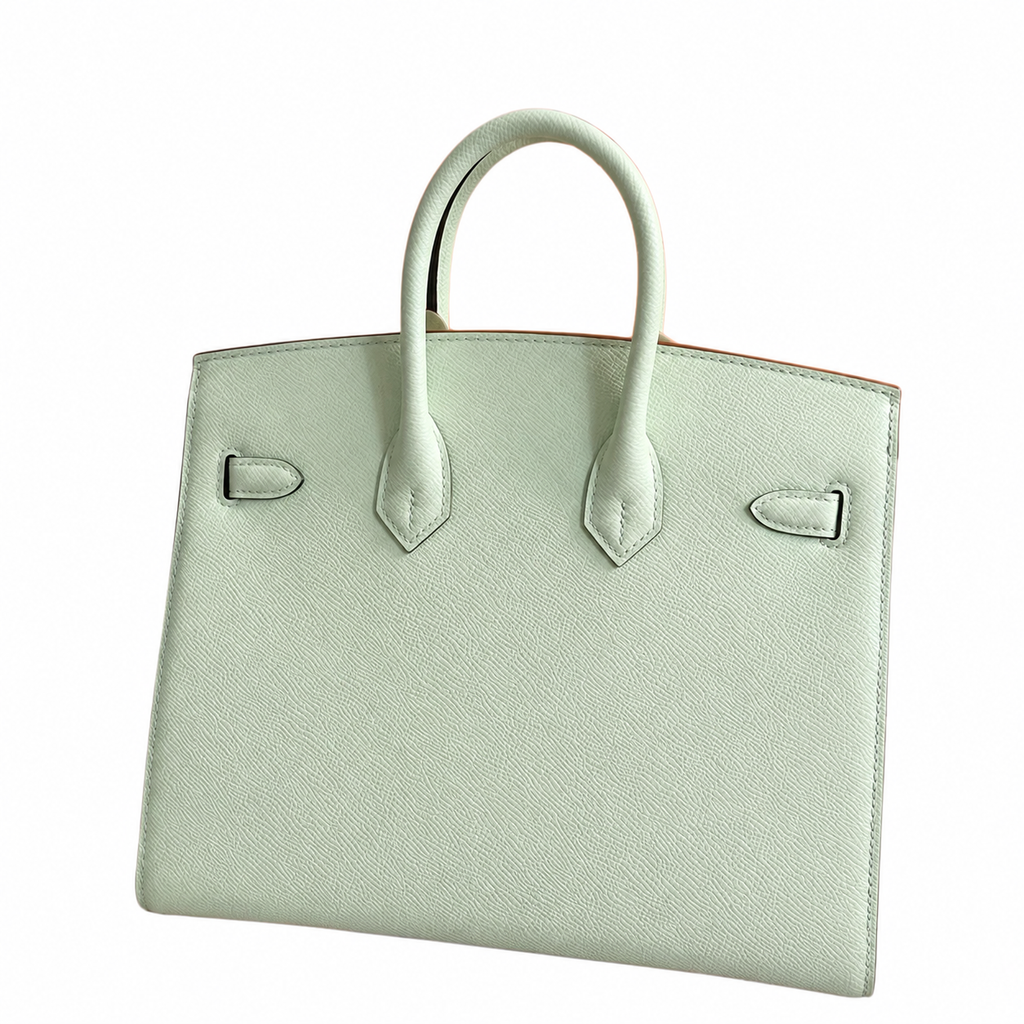 Birkin 25 Sellier Vert Fizz Epsom Silver Hardware — Structured Top-Handle Tote