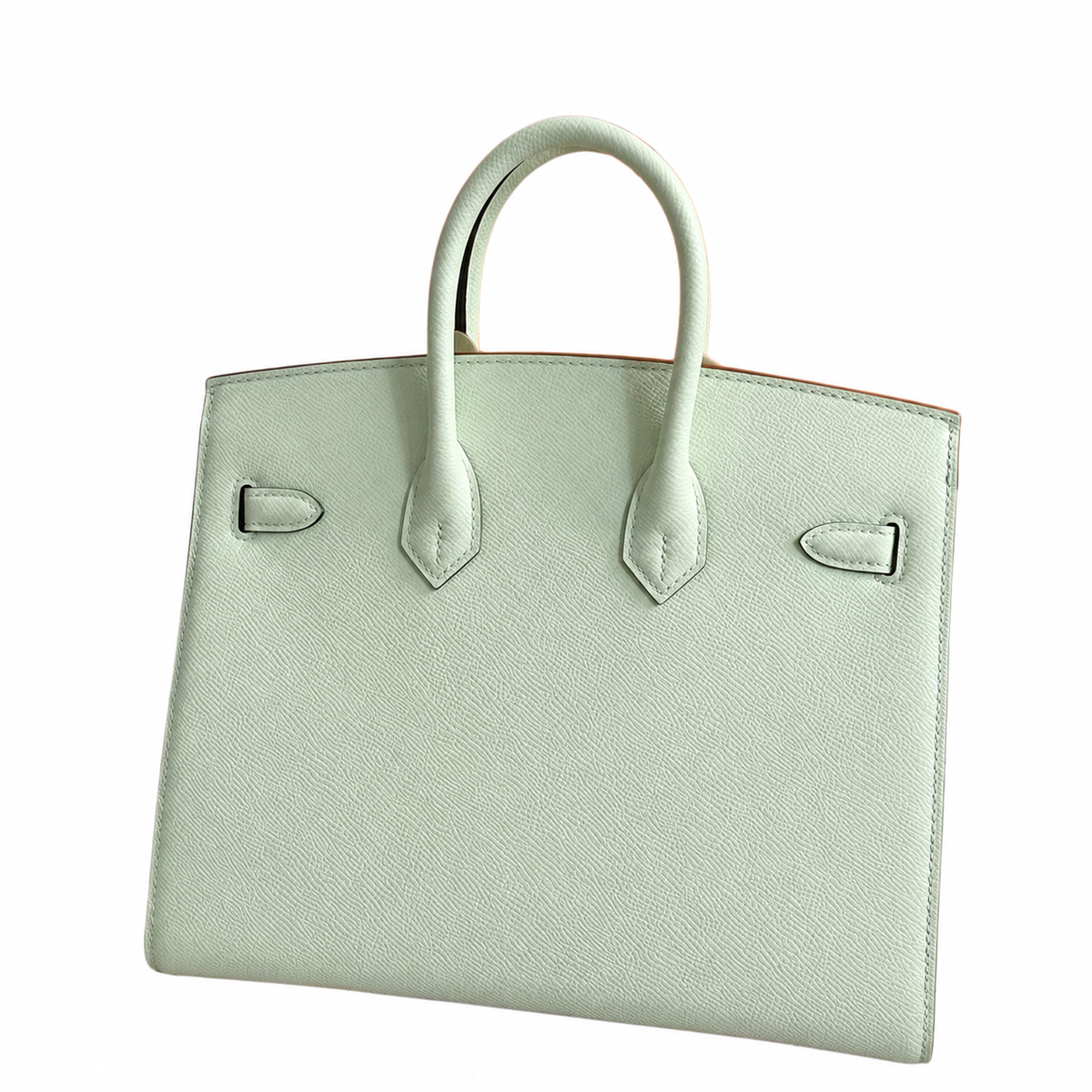 Birkin 25 Sellier Vert Fizz Epsom Silver Hardware — Structured Top-Handle Tote