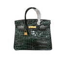 Birkin Vert Titien Matte Alligator Gold Hardware — Structured Top-Handle Tote