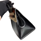 Hermès Birkin 25 Sellier Noir Box Calf Leather Silver Hardware — Polished Top-Handle Bag
