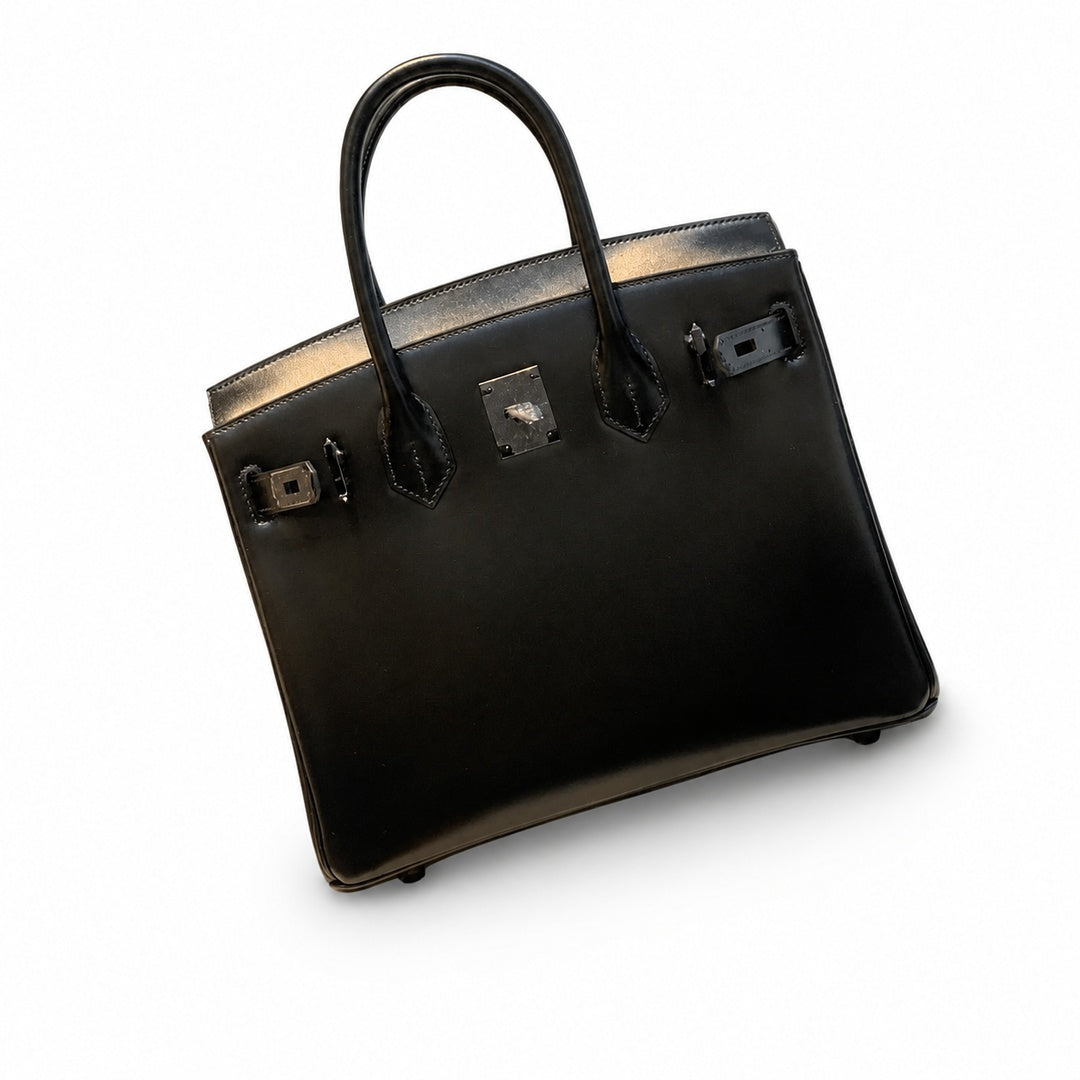 Rare Limited Edition Birkin 30cm So Black Total Matte-Hardware Luxury Tote — Distinctive Carryall Silhouette