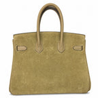 Elegant Neutral Birkin 25cm Grizzly Beige Suede Luxury Top-Handle Tote — Sophisticated Tote Style