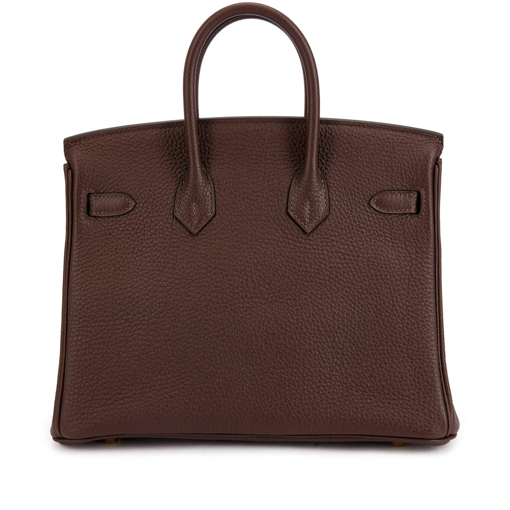 Birkin 25 Gold Hardware Chocolat Togo Quilted Epsom Leather Golden Lock — Timeless Structured Handbag