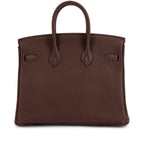 Birkin 25 Gold Hardware Chocolat Togo Quilted Epsom Leather Golden Lock — Timeless Structured Handbag